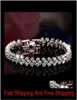 Tennis Luxury Austria Shining Crystal Bracelets Genuine 925 Sterling Silver Charms Bracelet Zircon Diamond Roman Tennis Link Brace6741742