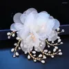 Coix de cheveux yarn fleur Femmes Pièce de tête Bride Pearl Rignestone Chaîne Chaîne Bande Bande de mariage Accessoires Hairpins