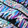Stage Wear Fashion Singer Concert Glitter Sequins Blazers Colorful Blue Mirror Tassel Tuxedo Suit Jackets Prom Party Show Costume