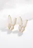 Nouveau style Luxury Zircon Mother Shell Butterfly S925 Boucles d'oreilles à aiguille en argent Boucles de bijoux Femmes Highend Zircon 18K Gold Plat5348284