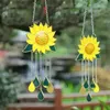 Decorative Figurines Sunflower Boat Wind Metal Window Crafts Windchimes Hanging Ornaments Chimes Pendant Home Outdoor Yard Garden Decoration