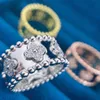 Nouvelle anneau de créateur de kaléidoscope à quatre feuilles Cleef Ring Kaléidoscope pour femmes Sterling Silver Diamond Nail Anneaux de luxe Gold Silver Silver Rose Designer Bijoux avec boîte