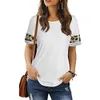 Camiseta sólida Mulheres de estilo simples camiseta casual para mulheres o pescoço diário pulôver feminino manga curta y2k roupas 240409