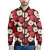 Giacche da uomo Cartoon Fruit Mela 3D Stampato per uomini Donne Oversize Felta Fresco Street Bomber Caser Copia Top Paint