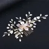 Clips de cabello Bride Luxury Pearl Aolly Flower Circio Cristal Cañada de cabello para mujeres Accesorios de joyería