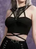 Serbatoi da donna Goth Goth Dark Mall Dark Banda Gothic Taglia Tops cerelloni Grunge Fishnet Patchwork Filla sexy Crop Crop BodyCon Codice