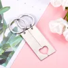 Anillos Al por mayor 10pcs/lote Keychain en blanco Keychains de acero inoxidable para pareja Regalo DIY Código personalizado Nombre de texto de mujeres