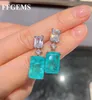 Chandelier en peluche ffgems brésilien paraiba émeraude tourmaline en argent boucle d'oreille créée en pierre bleue pour femmes bijoux fines wh7125569