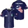 Męskie koszulki zwyczajowe Niestandardowe nazwa Liberia Flag Badge Baseball Jersey Damskie krótkie rękawowe koszulka sportowa streetwear