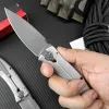 KS Manual 3440 Les George Innuendo Folding Knife 3.27" Titanium Coated Blade Stainless Steel Handles Self Defense Tactical EDC Tool