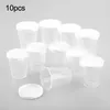 Lagerflaschen 10pcs 30 ml Kunststoffmessbecher mit weißen Deckel CAP CLEAR CONTALER TRADUATTER FLISSIONENTE