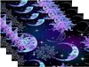 Bord Mats Sun Moon Placemats Stars Night Sky Magical Space Place For Dining Linen Heat Insulation 12x18 i 4 st