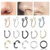 Anneaux de nez Stumes de mode en acier inoxydable Horseshoe fausse bague C Clip Clip Piercing Stud Hoop pour les femmes Men Barbell Drop Livrot JE J OTCVB