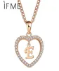 Colliers de pendentif initial e lettre coeur cristal CZ pendentifs Femmes Déclaration Charmes Gold Silver Color Collar Choker Jewelry Gift524690552