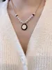 Luxury Brand Designer Pendants Necklaces Never Fading Pearl Crystal 18K Gold Plated Stainless Steel Letter Choker Pendant Necklace Chain Jewelry