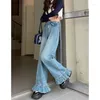 Jeans da donna ad alta vita pantaloni larghi pantalones de mujer y2k flare autunno gamba larga donna vintage