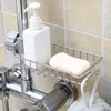 Rangement de cuisine Contexte d'évier en acier inoxydable Sponge robinet Savon Drougure de serviette de serviette de serviette d'étagère Accessoires Organisateur
