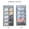 Storage Bags Hanging Bag Oxford Cloth Wall Dormitory Double Sided Underwear Socks Bra 15 Grid 30