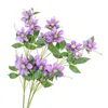 Dekorative Blumen realistische Clematis Branch Faux mit grünen Blättern für Home Wedding Party Decor Künstliche Innen innen elegant