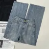 2024 Pantalons de créateurs de jeans pour femmes classiques et minimalistes européennes et américaines, lettre complète Hot Diamond High Waited Casual Daily Volyle