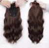 Synthetic Wigs Lativ Chocolate Brown Wavy Hair Topper With Thinning Bangs Heat Resistant61332546147447