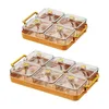 Assiettes Snack divisé SERVANT BOL BUR-BURAGE COUVERTURE transparent Boîte de rangement Péritiseur pour le bureau Holiday