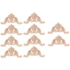 Decorative Figurines 10 Pcs Wood Carving Decal Carved Mouldings Corner Applique Home Door Decor For Cabinet Windows