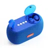 1pc Originale TG810 2 in 1 Afferido wireless Bluetooth Stereo Blue Earbuds blu auricolari Mini altoparlanti bluetooth wireless bluetooth wireless supporto musicale fm aux