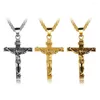 Hanger kettingen modeontwerp roestvrij staal kruis Koreaanse stijl sieraden mannen dubbele laag choker metalen sleutelbeen ketting Jezus ketting
