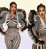 Fashion Zebra Match Jumpsuit Femmes chanteuse Sexy Stage tenue Bar DS Dance Cosplay BodySuit Performance Show Costume 2203223532876