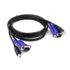 1.5m USB 2.0 Type A To B KVM VGA Switch USB Cable 4Pin + Standard VGA SVGA 15pin PC Laptop Printer Monitor Converter Adapter