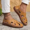 Casual schoenen vrouwen sandalieën 2024 zomer holle ademende zapatos groot formaat platte sandalen para damas en Oferta