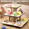 3 Tier Retail Table Display Corner Stand with Shelves for Products Portable 3 Step Corner Display Rack for Retail Tabletop, Counter Top, Craft Shows