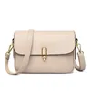 Schoudertassen 2024 Hoogwaardige lederen dames massieve kleur Casual flap Bag Messenger dames luxe reismuur