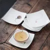 Tea Trays Chinese Style Hand Printed Orchid Lotus Ceramic Cup Pad For Teacup Coffee Mug Traditional Heat Insulation Tray Home El
