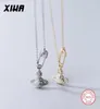 Xiha äkta 925 Sterling Silver Star Safety Pin Pendant Halsband Kvinnor Cubic Zirconia Choker Halsband S925 SMYELLT 2106216754669