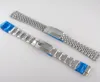 Regarder des bandes argentées 20 mm Oysterjubilee Band de sangle de style bracelet en acier Pièces de rechange 316L Classement de pliage en acier inoxydable De1344107