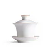 Tasses Saucers en céramique théière créativité simple gaiwan the the tasse tasse de porcelaine blanche bol ménage