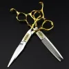 Professional Japan 440c Steel 6 Inch Bull Head Hair Cutting Scissors Haircut Thinning Barber Cut Shears Hairdressing Scissors