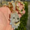 Pendant le pendentif animal hip hop en gros Sier Gold plaqué Angry Dog Jewelry Collier Pendants pour hommes