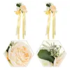 Fleurs décoratives 2 PCS B07Q26PGWC MARIAGE CAR ADORNE BRADEMAIDS BRACELET