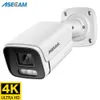 Câmeras IP Novo 4K 8MP IP Camera Audio Audio Outdoor Poe H.265 Metal Bullet CCTV Home 4MP Color Night Vision Câmera de segurança 24414