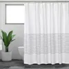 Cortinas de chuveiro azul listrado moderno minimalista linhas geométricas de banheiro branco conjunto de cortinas de poliéster decoração de banheiro com ganchos