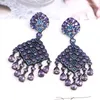 Boucles d'oreilles en peluche de luxe Bilincolor Long Purple Cubic Zirconia Tassle Oreille pour les femmes