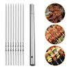 Tools 21Pcs/Set Skewers Barbecue Reusable Grill Stainless Steel BBQ Camping Flat Forks Gadgets Kitchen Accessories