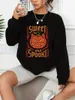 Sweatshirts pour hommes Sweatshirts Sweats Sweats Spooky Pumpkins Imprimez la mode lâche décontractée Pill à manches longues Couleur solide Femmes Swearshirts 240412