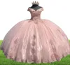 Modest Ball Gown Quinceanera Dresses Off the Shoulder Appliques Lace Sweet 16 Cheap Party Dress vestido de 15 anos7928661