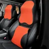 3D Memory Foam Car Neck Cillow PU LÄDER BIL KULLOP Midja Rest Kudde säte Baks vila Lumbal Kudde för biltillbehör