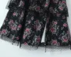 Casual Dresses 2024 Canwedance Women's Strapless Dress Ruffled Floral Printed Black Mesh Sexy Layered Cake Split Long Vestidos