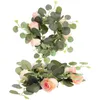 Bandlers Garland Artificial Garland Porte d'entrée Bienvenue Couronne de thé Rague claire Fake Flower Fleaf Rings Printemps